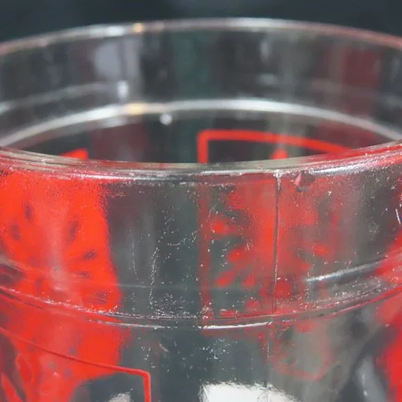 Set of 4 Vintage McM Starburst Hazel Atlas Red and White Design Drinking Glasses - Picture 10 of 12